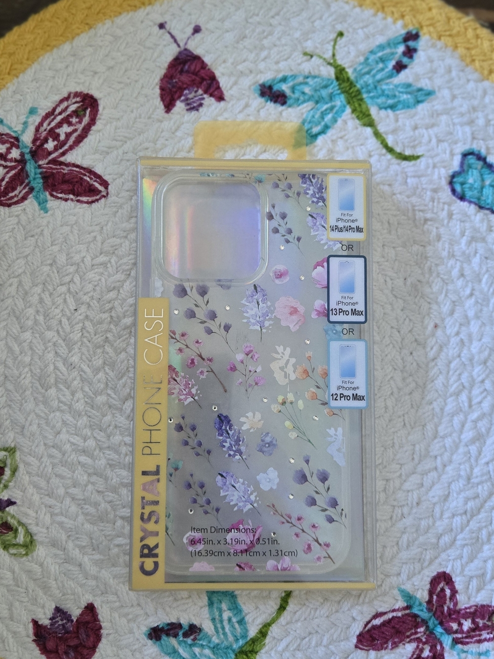 Crystal Floral Phone Case for iPhone - (Brand) - Purple Pink Floral